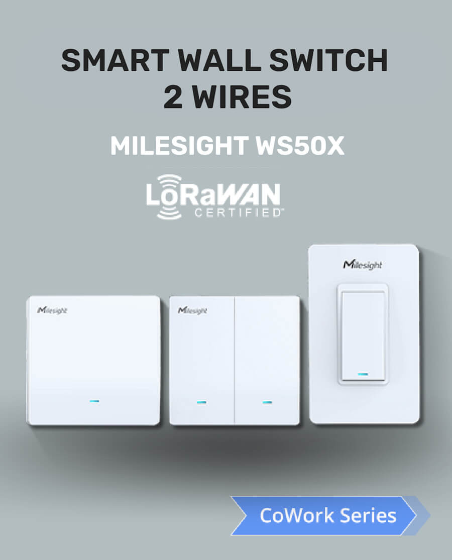 Milesight WS502-868M LoRaWAN® Smart Wall Switch - 3 Wires
